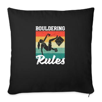 Bergsteiger Boulder Fels Boulderer Boulderregeln - Sofakissenbezug 45 x 45 cm - Schwarz - Vorne