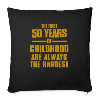 50 premières années - Housse de coussin décorative 45 x 45 cm - noir - Devant