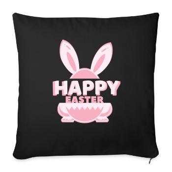 Frohe Ostern - Sofakissenbezug 45 x 45 cm - Schwarz - Vorne