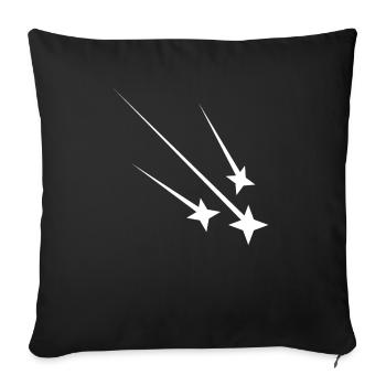 White shooting stars - Sofa pillowcase 17,3'' x 17,3'' (45 x 45 cm) - black - Front