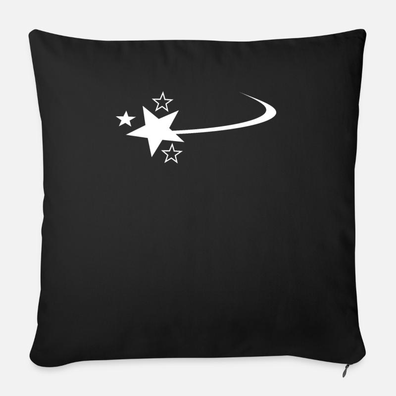 Weisse Sternschnuppe - Sofakissenbezug 45 x 45 cm - Schwarz