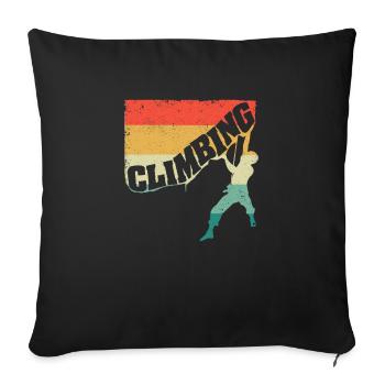 Climbing Fun Bouldering Mountain Lovers Rock - Sofa pillowcase 17,3'' x 17,3'' (45 x 45 cm) - black - Front