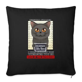 British Shorthair Cat I Cat Lover I Personal - Sofakissenbezug 45 x 45 cm - Schwarz - Vorne