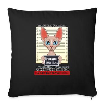 Sphynx Cat I Cat Lover I Personal Stalker - Sofakissenbezug 45 x 45 cm - Schwarz - Vorne