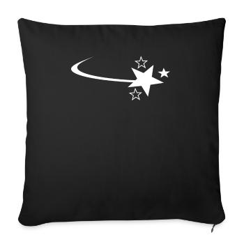 White shooting star - Sofa pillowcase 17,3'' x 17,3'' (45 x 45 cm) - black - Front