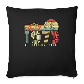 Avril 1973 Rétro - Housse de coussin décorative 45 x 45 cm - noir - Devant