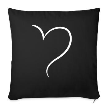 White Half Heart Love - Sofa pillowcase 17,3'' x 17,3'' (45 x 45 cm) - black - Front