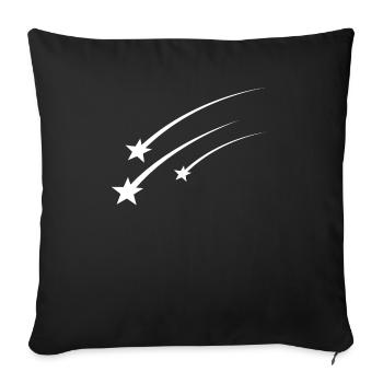 White shooting stars - Sofa pillowcase 17,3'' x 17,3'' (45 x 45 cm) - black - Front