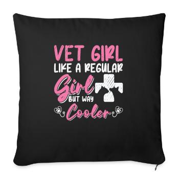 Vet Girl Like A Regular Girl Vet Tech Veterinarian - Sofa pillowcase 17,3'' x 17,3'' (45 x 45 cm) - black - Front