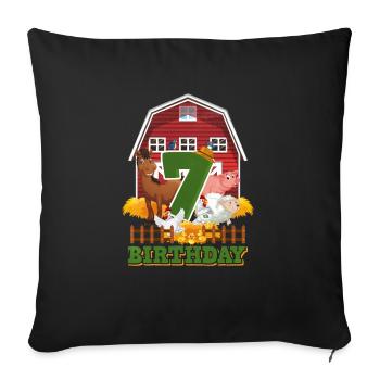 7ème anniversaire - Housse de coussin décorative 45 x 45 cm - noir - Devant