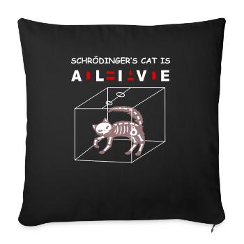 Le chat Schrödingers est mort / vivant - Housse de coussin décorative 45 x 45 cm - noir - Devant