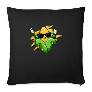 Funny Corn Design Sweet Corn On The Cob - Corn - Sofakissenbezug 45 x 45 cm - Schwarz - Vorne