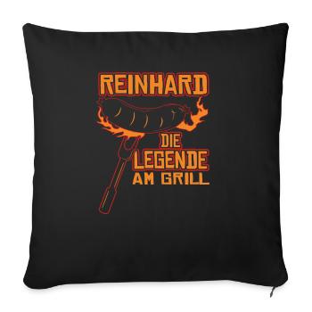 Grillen Reinhard Die Legende Am Grill - Sofakissenbezug 45 x 45 cm - Schwarz - Vorne