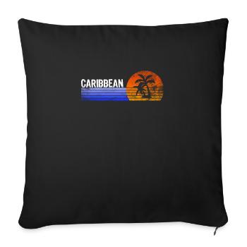 Caraïbes Vacances Voyage Rétro Loisirs Relax - Housse de coussin décorative 45 x 45 cm - noir - Devant
