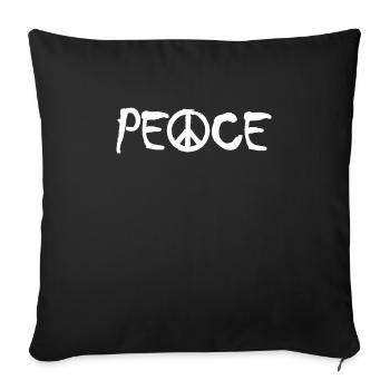 PEACE with the A as a peace symbol Peace sign - Sofa pillowcase 17,3'' x 17,3'' (45 x 45 cm) - black - Front