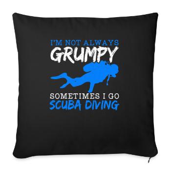 Scuba Diving Aquaholic Freediving Marine Diver - Sofa pillowcase 17,3'' x 17,3'' (45 x 45 cm) - black - Front