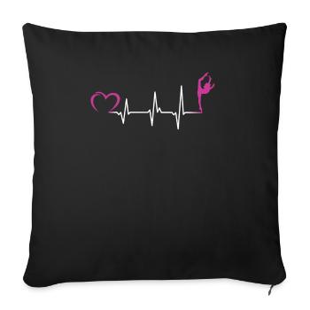 Gymnastics Heartbeat - Gymnast Gymnastics Gifts - Sofa pillowcase 17,3'' x 17,3'' (45 x 45 cm) - black - Front