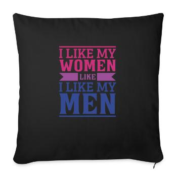 Mois de la fierté LGBTQ Bisexuel - Housse de coussin décorative 45 x 45 cm - noir - Devant
