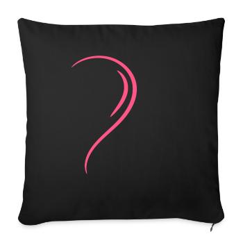 Half Heart Pink Love - Sofa pillowcase 17,3'' x 17,3'' (45 x 45 cm) - black - Front