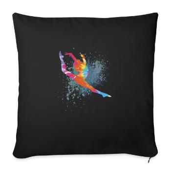Figure colorée Gymnastique Gymnaste Cadeaux de gymnastique - Housse de coussin décorative 45 x 45 cm - noir - Devant