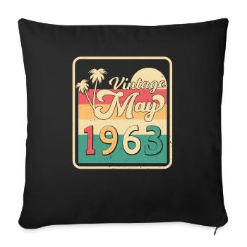 Millésime de mai 1963 - Housse de coussin décorative 45 x 45 cm - noir - Devant