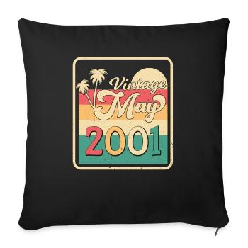 Born May 2001 - Sofa pillowcase 17,3'' x 17,3'' (45 x 45 cm) - black - Front
