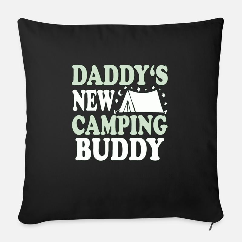 Daddys new camping buddy - Sofakissenbezug 45 x 45 cm - Schwarz
