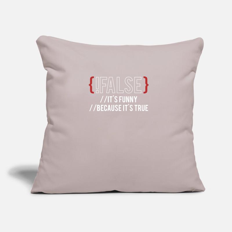 {! FALS} C’est drôle parce que c’est vrai Housse de coussin décorative 45 x 45 cm