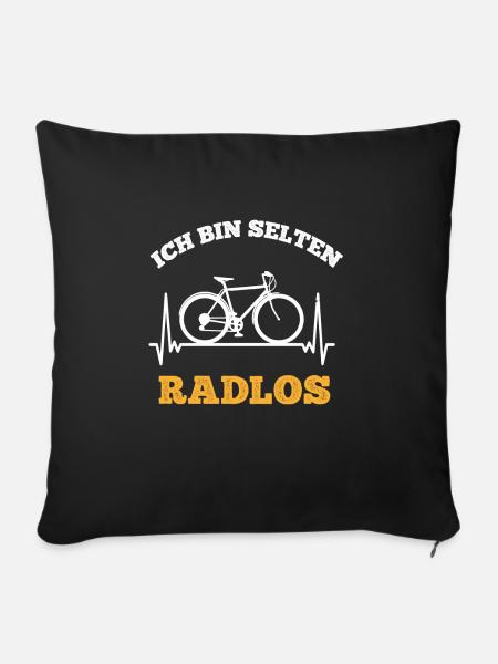 Ich bin selten Radlos Fahrrad Fahrrad Puls Retro - Sofakissenbezug 45 x 45 cm - Schwarz