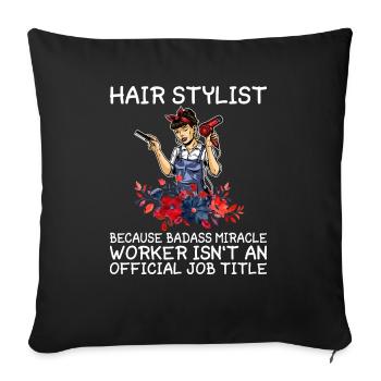 Coiffeur Barbier Coiffeur Coiffeur Barbier - Housse de coussin décorative 45 x 45 cm - noir - Devant