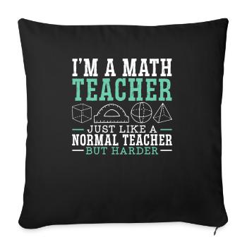 Je suis un professeur de mathématiques mathématicien Mathématiques - Housse de coussin décorative 45 x 45 cm - noir - Devant
