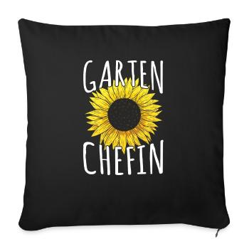 Garten Chefin - Sofakissenbezug 45 x 45 cm - Schwarz - Vorne