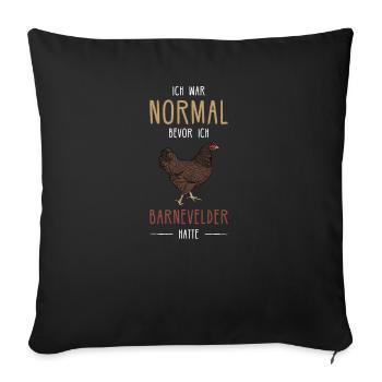 Barnevelder Huhn I Chicken Geflügel Motiv für - Sofakissenbezug 45 x 45 cm - Schwarz - Vorne