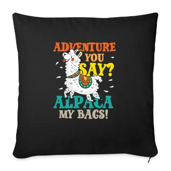 Alpaga mes sacs - Housse de coussin décorative 45 x 45 cm - noir - Devant