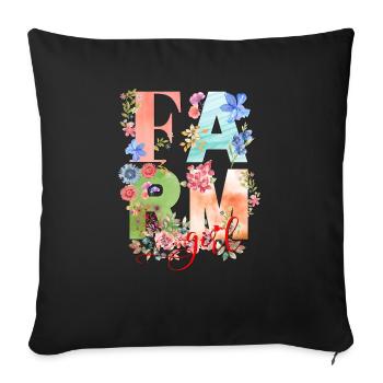 Farmgirl Farm Girl Girl on the Farm Stable - Sofa pillowcase 17,3'' x 17,3'' (45 x 45 cm) - black - Front