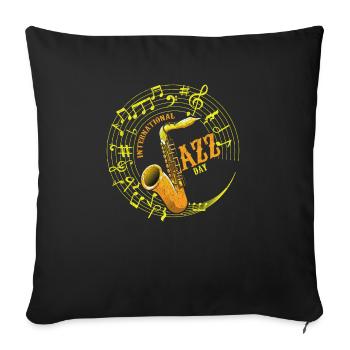 Jazz Music Saxophone Saxophonists Musicians - Sofa pillowcase 17,3'' x 17,3'' (45 x 45 cm) - black - Front