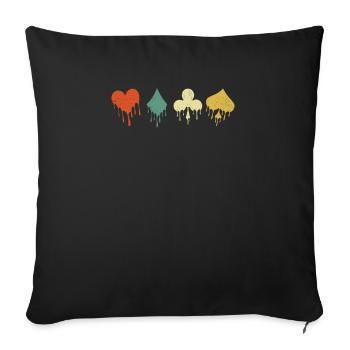 Joueur de poker Texas Night Tournament Poker Retro - Housse de coussin décorative 45 x 45 cm - noir - Devant