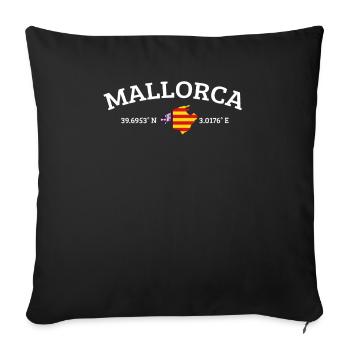 Majorque fier drapeaux cadeau - Housse de coussin décorative 45 x 45 cm - noir - Devant