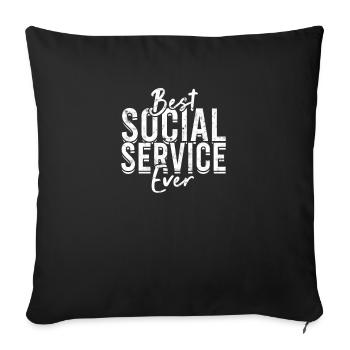 Meilleur service social de tous les temps - Born to Serve - Housse de coussin décorative 45 x 45 cm - noir - Devant