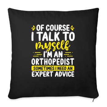Orthopédiste Conseil d’appréciation Médecin osseux - Housse de coussin décorative 45 x 45 cm - noir - Devant