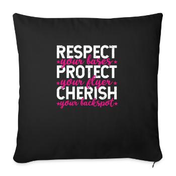 Respectez vos bases Protégez votre flyer - Housse de coussin décorative 45 x 45 cm - noir - Devant