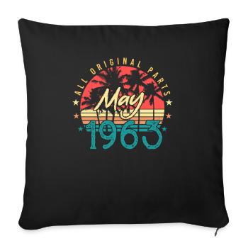 Millésime de mai 1963 - Housse de coussin décorative 45 x 45 cm - noir - Devant