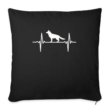 Shepherd's Heartbeat - Sofa pillowcase 17,3'' x 17,3'' (45 x 45 cm) - black - Front