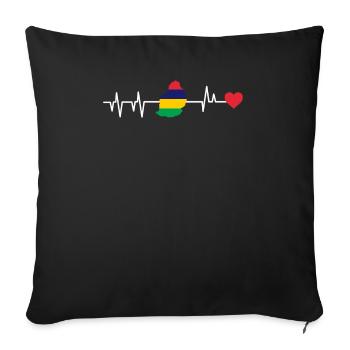 Mauritius Heartbeat Mauritius Gift - Sofa pillowcase 17,3'' x 17,3'' (45 x 45 cm) - black - Front
