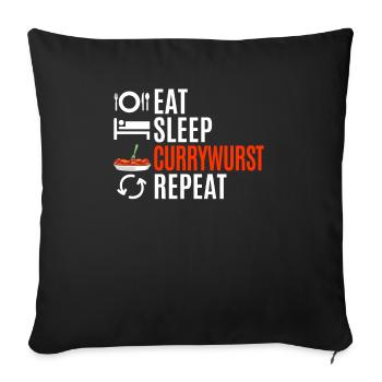 Currywurst Fans Food Gift - Sofa pillowcase 17,3'' x 17,3'' (45 x 45 cm) - black - Front