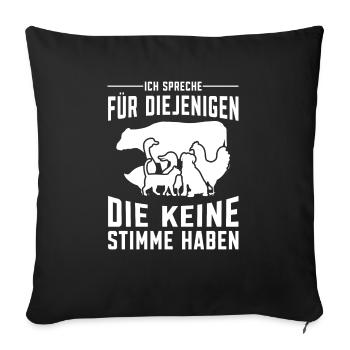 Tierrettung Tierschutz Retten Stimme - Sofakissenbezug 45 x 45 cm - Schwarz - Vorne