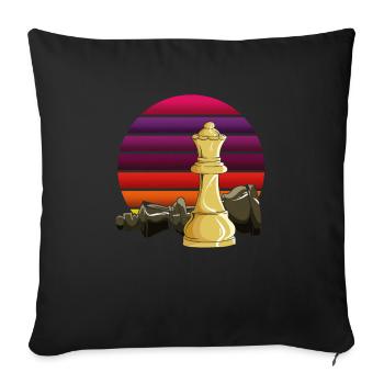 Échecs Échecs Échecs Checkmate Pièces d’échecs Roi - Housse de coussin décorative 45 x 45 cm - noir - Devant