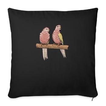 Bourke Parakeet I Rose-bellied Parakeet Motif for Bird - Sofa pillowcase 17,3'' x 17,3'' (45 x 45 cm) - black - Front