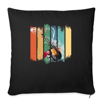 Retro Electric Guitar Pick Guitarists Musicians - Sofa pillowcase 17,3'' x 17,3'' (45 x 45 cm) - black - Front