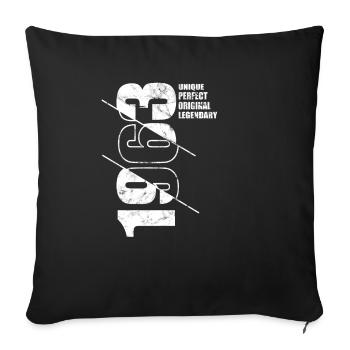 Legendär Original - Jahrgang 1963 Geburtstag - Sofakissenbezug 45 x 45 cm - Schwarz - Vorne